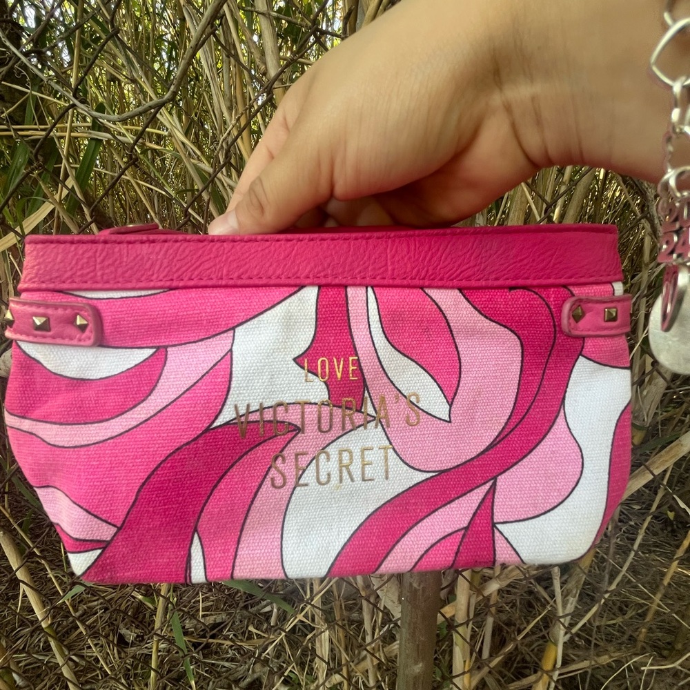 Victoria's Secret Pink and White Swirl Cosmetic Bag